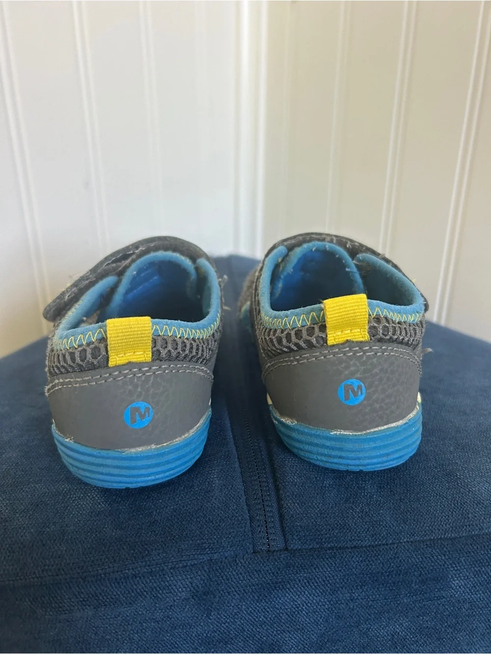 Merrell Kids Gray and Blue Mesh Sneakers
